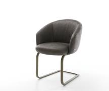 DELIFE Sledemodel Caja-Flex met armleuning microvelours antraciet vint...