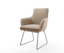 DELIFE Eetkamerstoel Heira-Flex met armleuning materiaalmix mud slipfr...