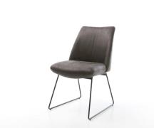 DELIFE Eetkamerstoel Elso-Flex microvelours antraciet vintage slipfram...