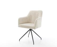 DELIFE Eetkamerstoel Greg-Flex koord beige kruisframe conisch zwart po...