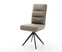 DELIFE Eetkamerstoel Pela-Flex echt leer mud kruisframe hoekig zwart p...