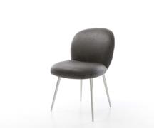 DELIFE Eetkamerstoel Nube-Flex microvelours antraciet vintage 4-poot c...