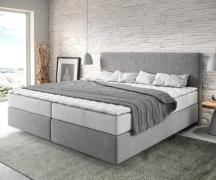 DELIFE Boxspring bed Dream-Well Microvezel grijs 200x200 cm met pocket...