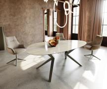 DELIFE Eetkamertafel Edge ovaal 220x120 keramiek Iris FMG Onice Oro Ze...
