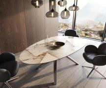 DELIFE Eetkamertafel Edge ovaal 220x120 keramiek Iris FMG Patagonia La...