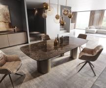 DELIFE Eetkamertafel Edge Boot 240x120 Laminam® Emperador Extra Lucida...