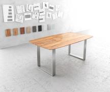 DELIFE Eettafel Edge Boot 180x90 acacia natuur edelstaal smal Zwitsers...
