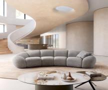 DELIFE Big sofa Lunna 360x175 cm vlakgeweven grijs 2 kussens