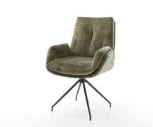 DELIFE Draaistoel Clea-Flex chenille olijfgroen kruisframe conisch zwa...