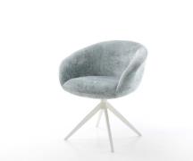 DELIFE Draaistoel Vinka-Flex met armleuning chenille pastelblauw kruis...