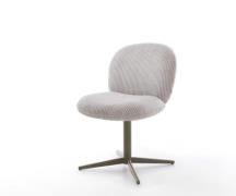 DELIFE Draaistoel Nube-Flex koord zilver grijs kruispoot afwerking met...