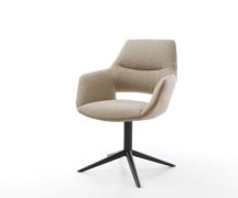 DELIFE Draaistoel Yago-Flex met armleuning materiaalmix mud kruispoot ...