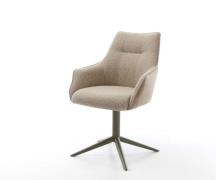 DELIFE Draaistoel Alja-Flex met armleuning materiaalmix mud kruispoot ...