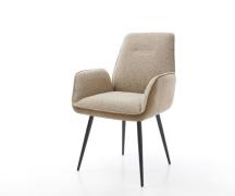 DELIFE Eetkamerstoel Zoa-Flex materiaalmix mud 4-poot conisch zwart po...