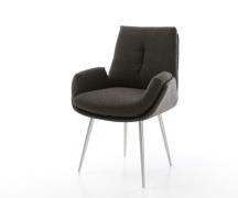 DELIFE Eetkamerstoel Clea-Flex materiaalmix zwart 4-poot conisch roest...