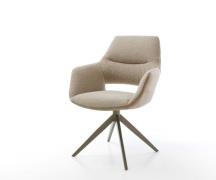 DELIFE Draaistoel Yago-Flex met armleuning materiaalmix mud kruisframe...