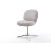 DELIFE Draaistoel Nube-Flex koord zilver grijs kruispoot roestvrij sta...