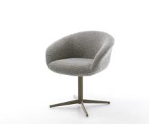 DELIFE Draaistoel Vinka-Flex met armleuning bouclé zilver grijs kruisp...