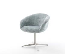 DELIFE Draaistoel Vinka-Flex met armleuning chenille pastelblauw kruis...