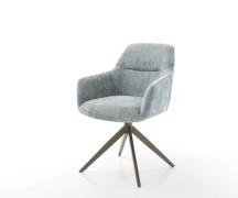 DELIFE Draaistoel Pejo-Flex chenille pastelblauw kruisframe breed afwe...