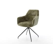 DELIFE Draaistoel Pejo-Flex chenille olijfgroen kruisframe conisch zwa...