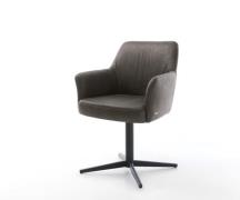 DELIFE Draaistoel Xana-Flex met armleuning microvelours antraciet vint...