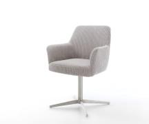 DELIFE Draaistoel Xana-Flex met armleuning koord zilver grijs kruispoo...