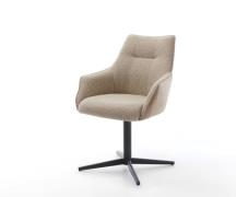 DELIFE Draaistoel Alja-Flex met armleuning materiaalmix mud kruispoot ...