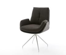 DELIFE Draaistoel Clea-Flex materiaalmix zwart kruisframe conisch roes...