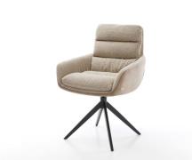 DELIFE Draaistoel Abelia-Flex met armleuning materiaalmix mud kruisfra...