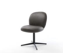 DELIFE Draaistoel Nube-Flex microvelours antraciet vintage kruispoot z...