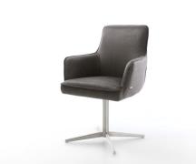 DELIFE Draaistoel Heira-Flex met armleuning microvelours antraciet vin...