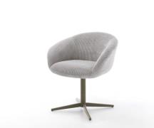 DELIFE Draaistoel Vinka-Flex met armleuning koord zilver grijs kruispo...