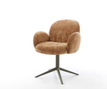 DELIFE Draaistoel Nube-Flex met armleuning chenille Roest kruispoot af...