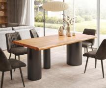 DELIFE Eettafel Edge 200x100 XL acacia natuur Troa metaal zwart Live-E...