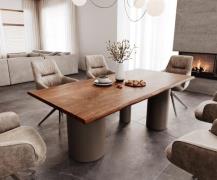 DELIFE Eetkamertafel Edge 200x100 acacia bruin Troa metaal effectafwer...