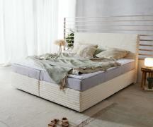 DELIFE Boxspringbed Dream-Well pluche corduroy beige 180x200 cm TFK ma...