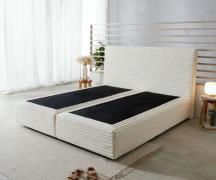 DELIFE Boxspring frame Dream-Well pluche corduroy beige 180x200 cm