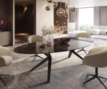 DELIFE Eetkamertafel Edge ovaal 280x130 keramiek Laminam®Emperador Ext...