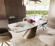 DELIFE Eettafel Edge Boot 200x100 keramiek  Minas Melange wit-beige  C...