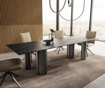 DELIFE Eetkamertafel Edge 300x100 keramiek Laminam®Noir Desir bruin Pi...