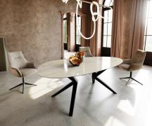 DELIFE Eetkamertafel Edge ovaal 220x120 keramiek Iris FMG Onice Oro Ze...