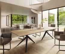 DELIFE Eetkamertafel Edge 300x100 keramiek Laminam® Sabbia eiken kleur...