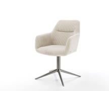 DELIFE Draaistoel Pejo-Flex koord beige kruispoot grafiet 360° draaiba...