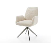 DELIFE Draaistoel Zoa-Flex koord beige kruisframe breed grafiet 360° d...