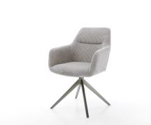 DELIFE Draaistoel Pejo-Flex koord zilver grijs kruisframe breed grafie...