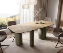 DELIFE Eettafel Edge Boot 200x100 keramiek  Laminam® Sabbia Eichefarbi...