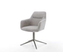 DELIFE Draaistoel Pejo-Flex koord zilver grijs kruispoot grafiet 360° ...