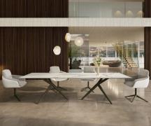 DELIFE Eetkamertafel Edge 300x100 keramiek Calacatta Luxe wit-Gold-gri...