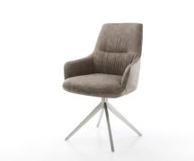 DELIFE Draaistoel Zelia-Flex met armleuning microvelours taupe vintage...